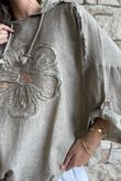 Rustic Nature Linen Blend Hippie Shake Hoodie Washed Walnut 